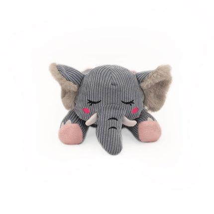 Dog Toy Elephant Silent Snooziez with Shhhqueaker Plush Toy
