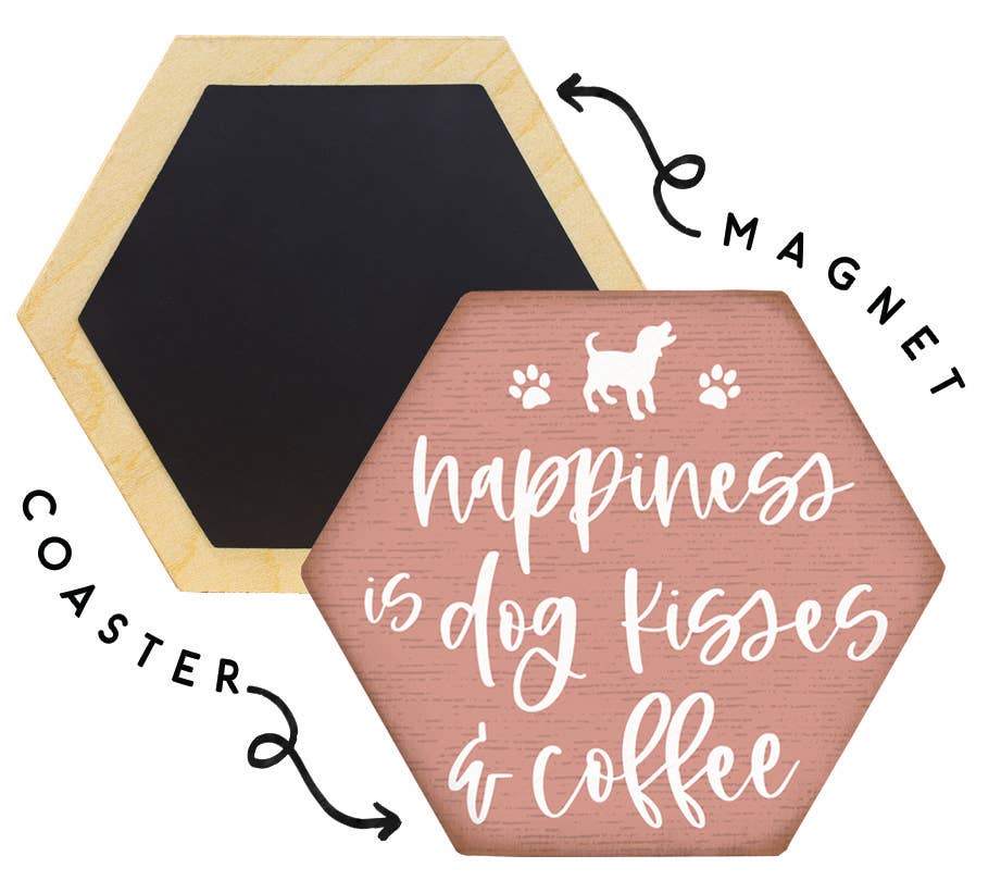 Dog Kisses Coffee - Honeycomb Coasters