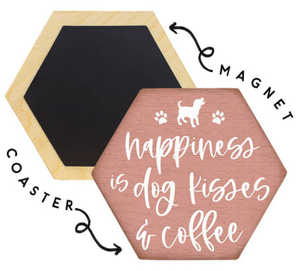 Dog Kisses Coffee - Honeycomb Coasters