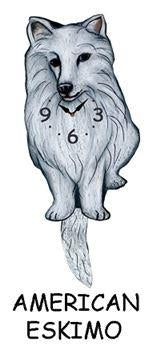 American Eskimo Wagging Tail Clock