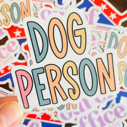Dog Person Block Leter | Dog Mom, Dog Lover Die Cut Sticker
