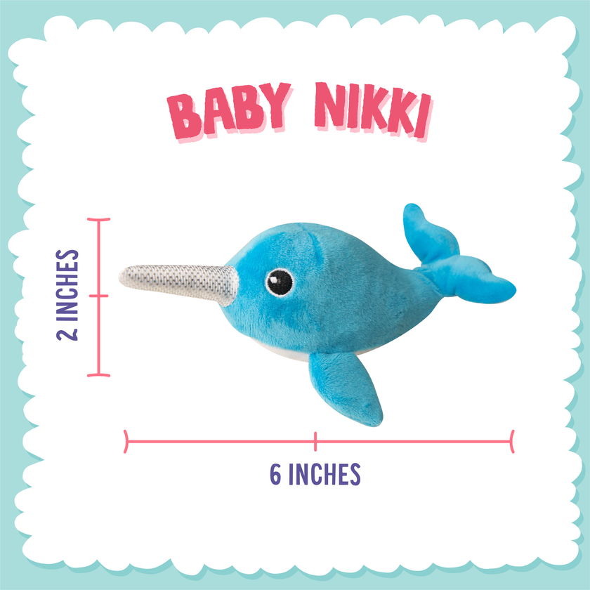 SnugArooz Baby Nikki the Narwhal Plush Dog Toy 5
