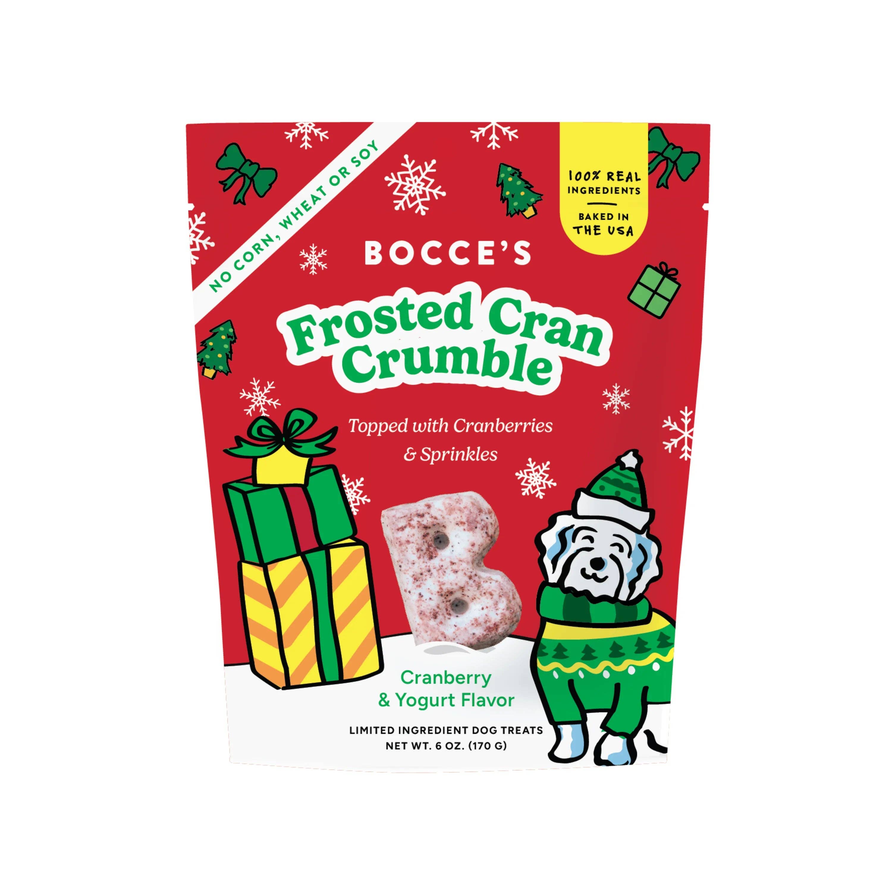 Bocce's Bakery Frosted Cran Crumble Soft Christmas Dog Treats 6oz