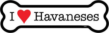 I (heart) Havaneses Bone Shaped Magnet