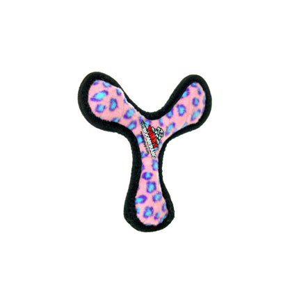 Tuffy Jr Boomerang - Pink Leopard, Durable, Squeaky Dog Toy