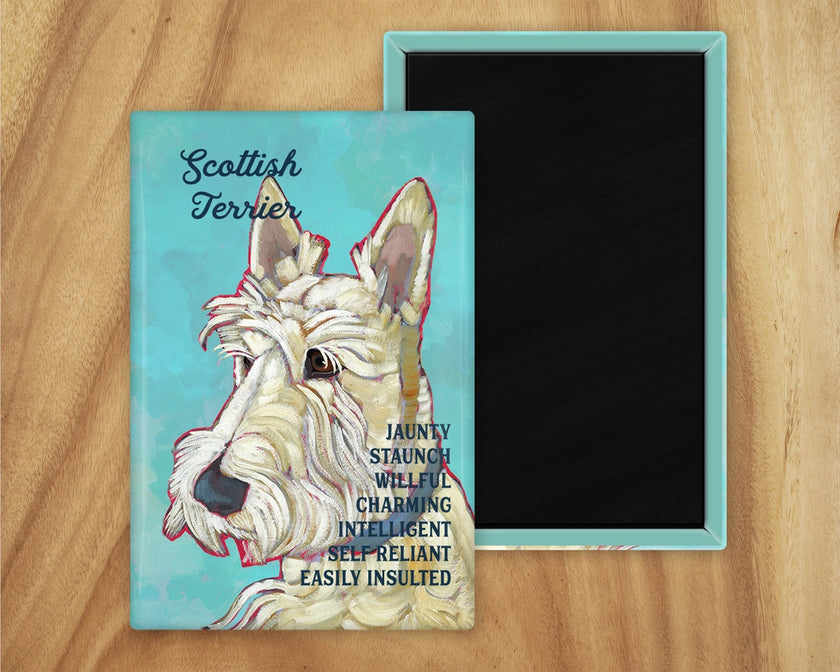 Scottish Terrier White Magnet UD