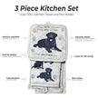 Labrador, black, oven mitt set