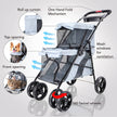 Double Decker Pet Bus, Foldable Two Dog-Cat Stroller