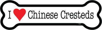 Chinese Crested I (heart) Chinese Cresteds Bone Shaped Magnet
