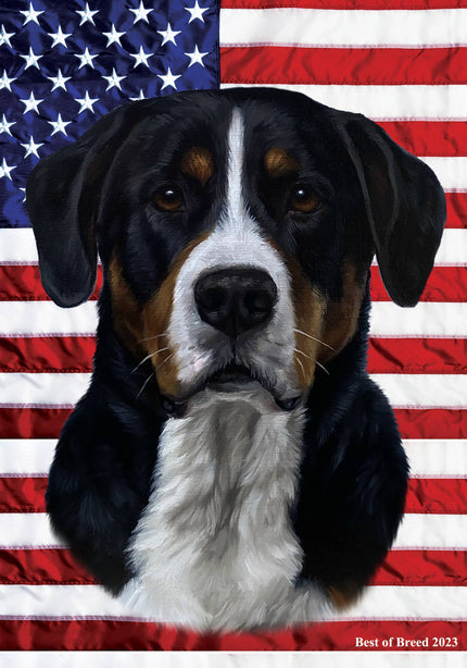 Greater Swiss Mountain Dog All-American III Garden Flag