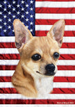 Chihuahua Tan Smooth Patriotic III Garden Flag