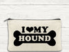 I Love My Hound Canvas Multi-Use Zipper Bag