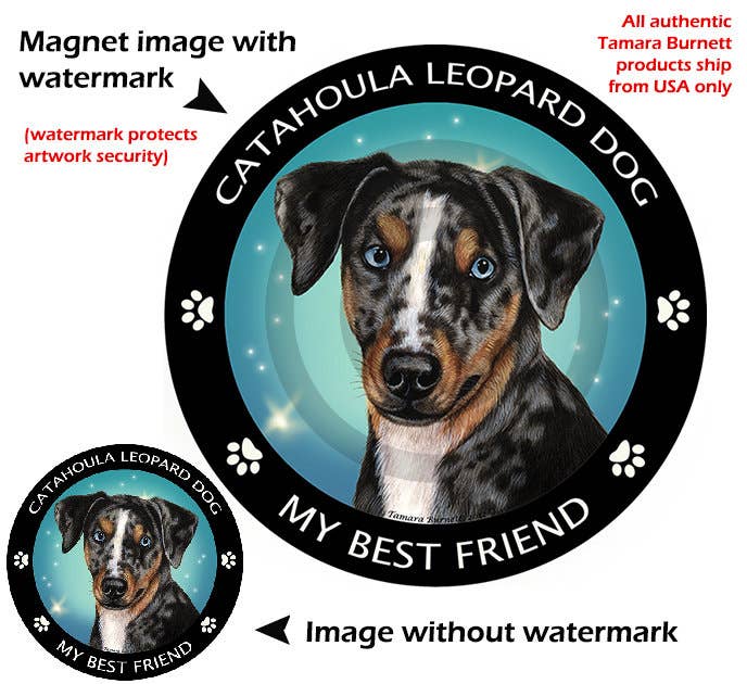 Catahoula Leopard Dog My Best Friend Circular Magnet