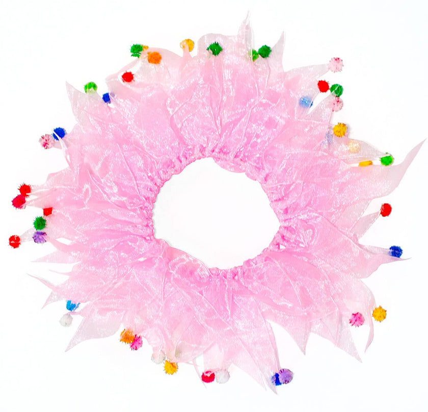 Multipet Party Pom Pom Collar Pink Medium