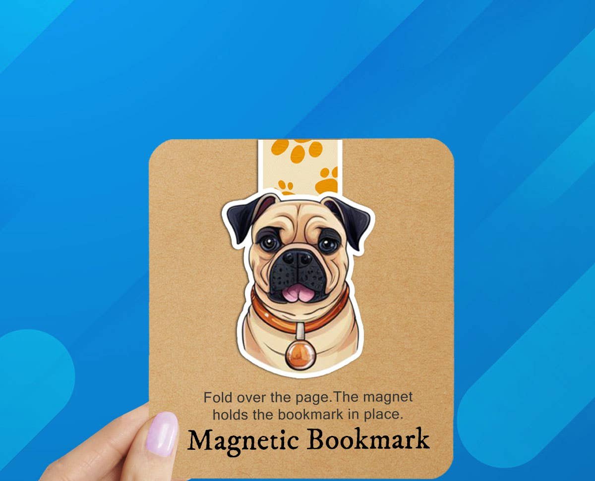 Pug Dog Reversible Magnetic Bookmark