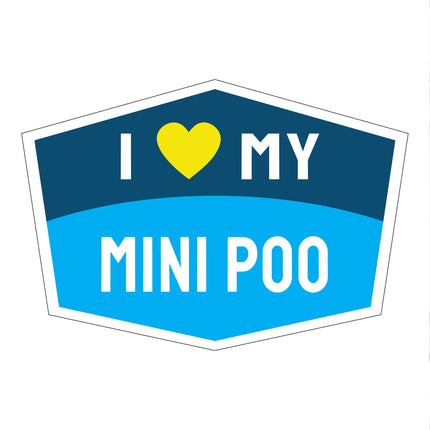 I Love My Mini Poo Hexagon Shaped Magnet