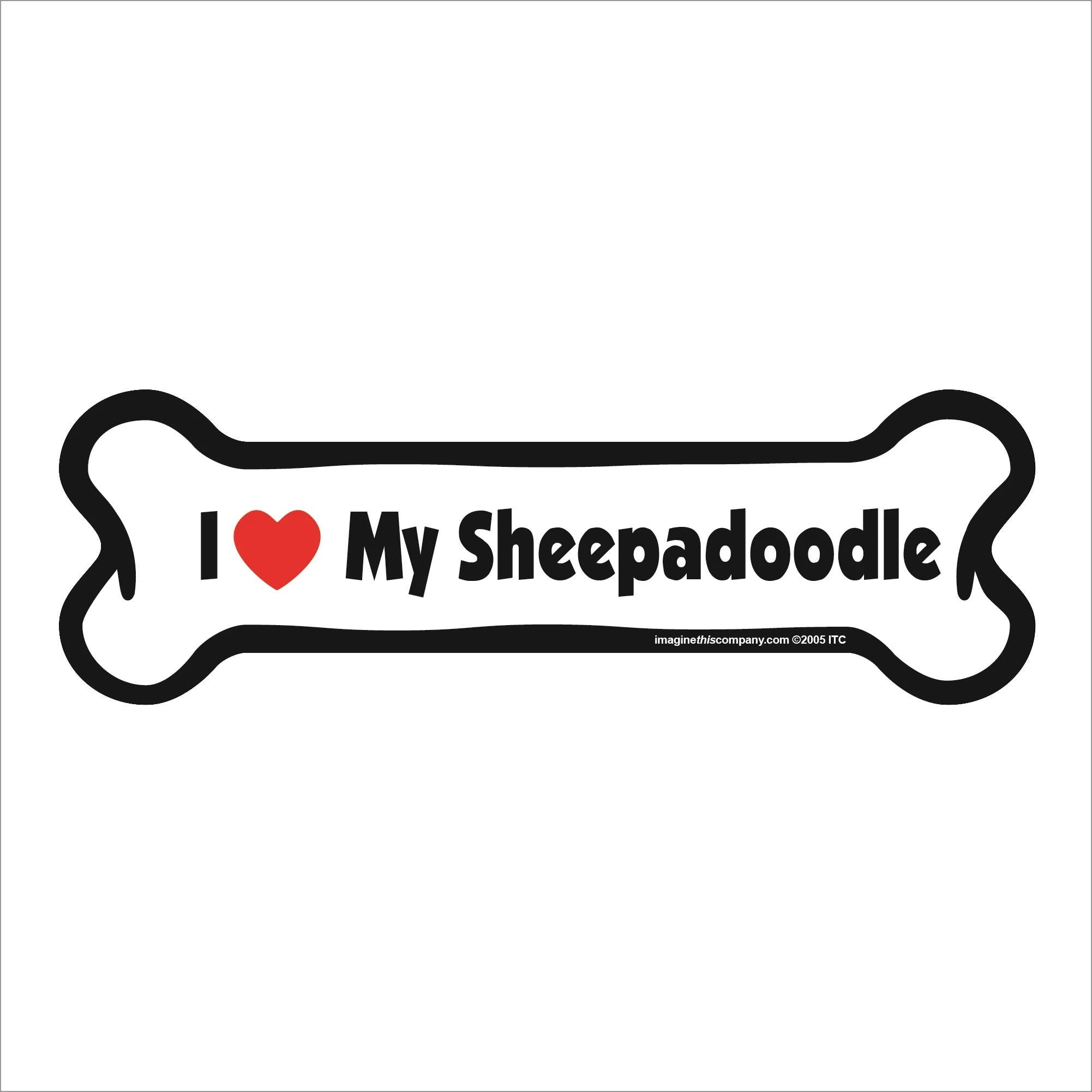 Sheepadoodle Bone Magnet