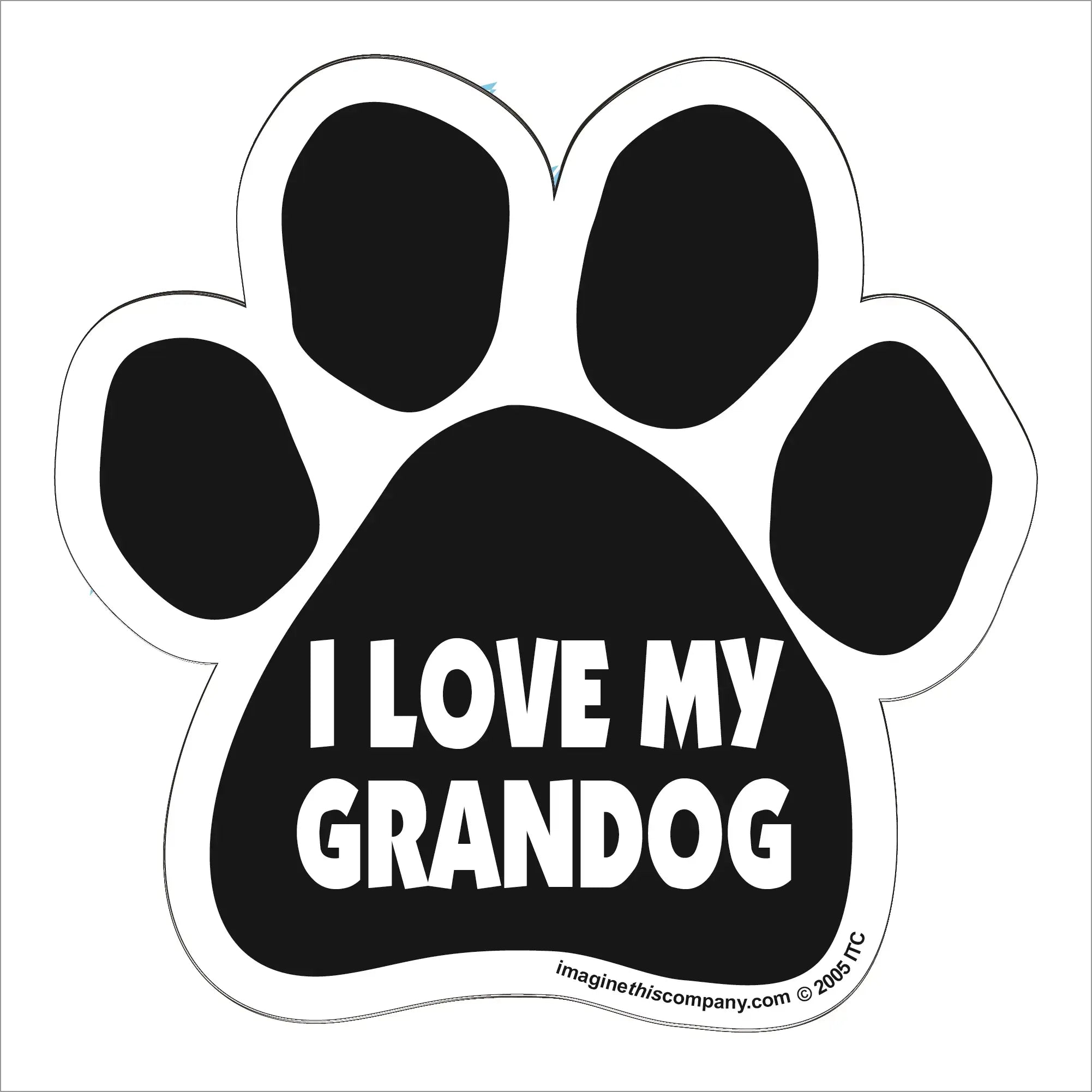 I Love My Grandog Paw Magnet