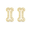 Earrings Dog Bone Gold CZ Fashion Jewelry Earrings