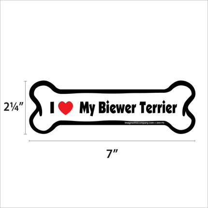 I Love My Biewer Terrier  - Bone Car Magnet