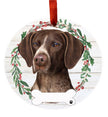 German Shorthaired Pointer Ceramic Wreath Ornament