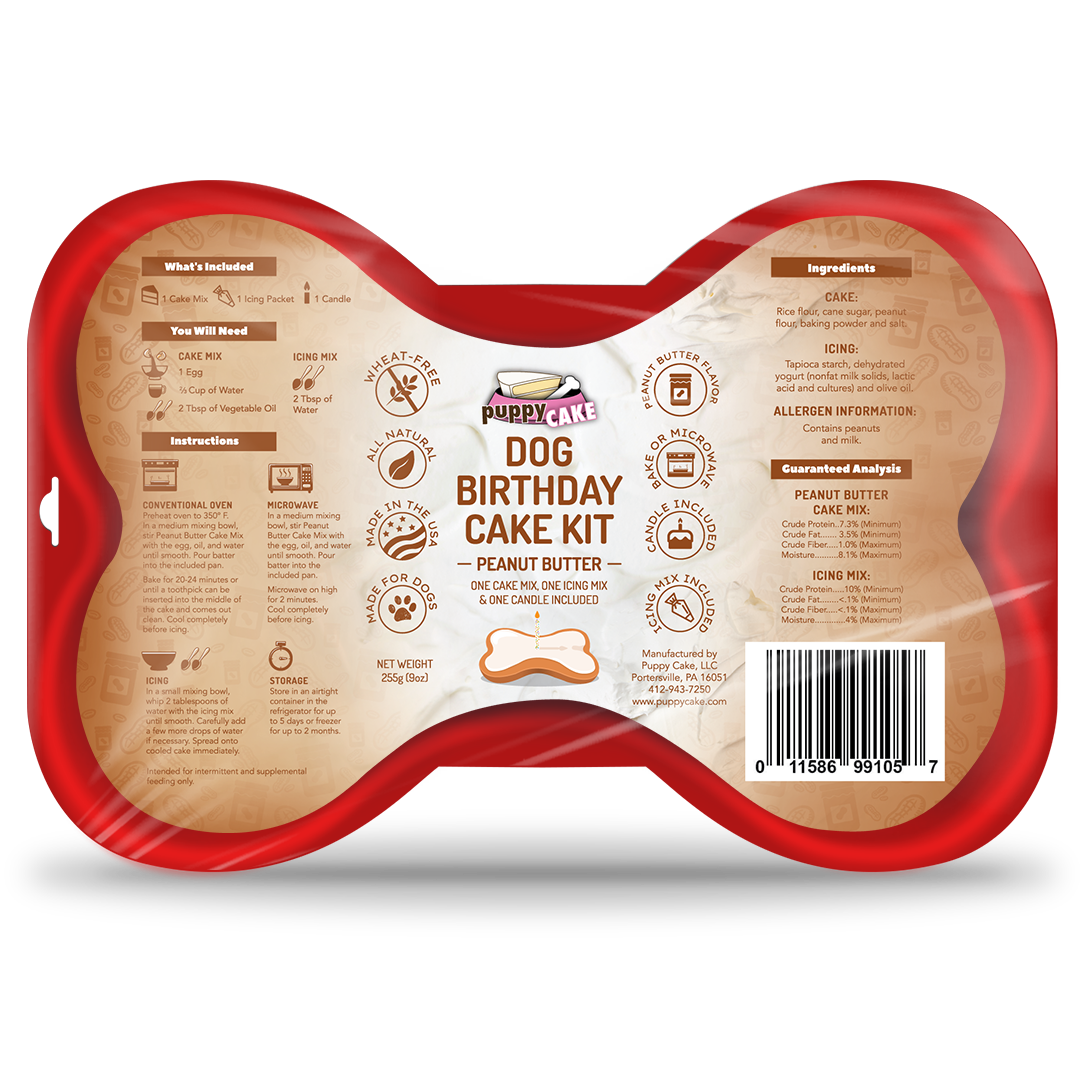 Puppy Cake Dog Birthday Cake Kit Peanut Butter Dog Cake Kit