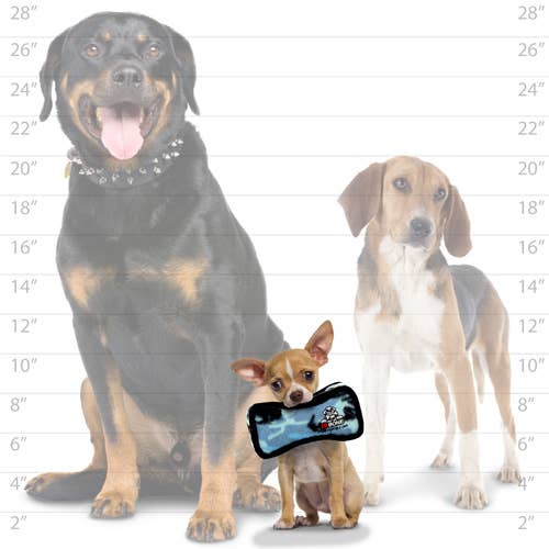 Tuffy Jr Bone 2 - Camo Blue, Durable, Tough, Squeaky Dog Toy