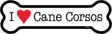I (heart) Cane Corsos Bone Shaped Magnets