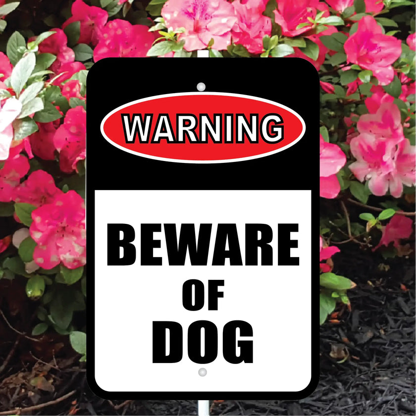 Warning - Beware of Dog Mini Garden Sign