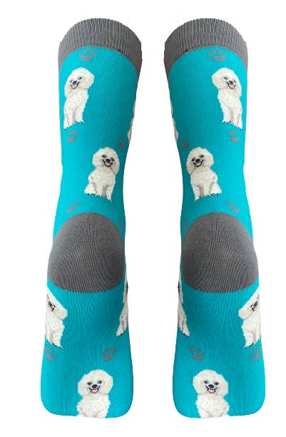 White Poodle Socks - Fun Novelty Dog Socks - Unisex