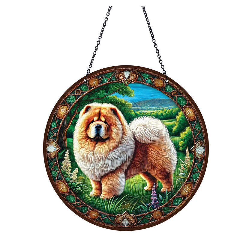 Chow Chow Acrylic Suncatcher with Chain