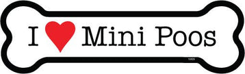 Mini Poo I (heart) Mini Poos Bone Shaped Magnet