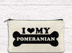 I Love My Pomeranian Canvas Multi-Use Zipper Bag