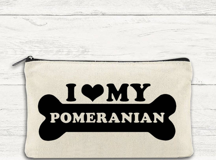 I Love My Pomeranian Canvas Multi-Use Zipper Bag