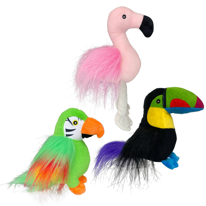 Multipet Margaritaville® Tropical Birds Dog Toy Assrt 10.5