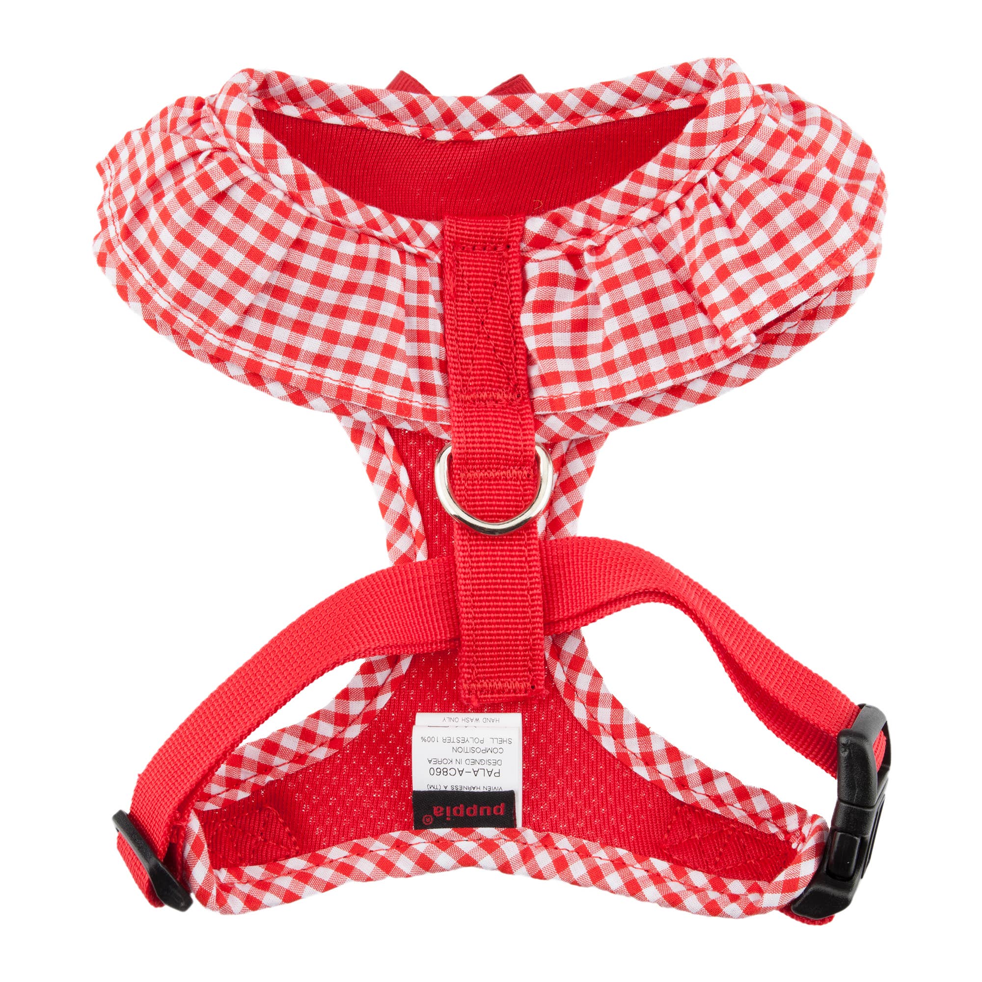 Checkered Ruffle Dog Harness Over-the-Head Vivien