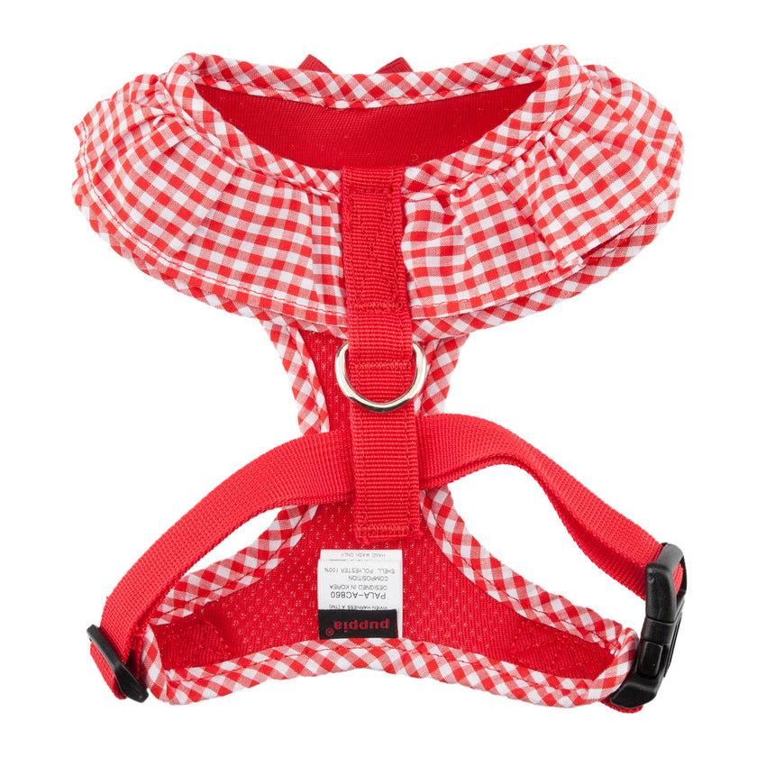 Checkered Ruffle Dog Harness Over-the-Head Vivien