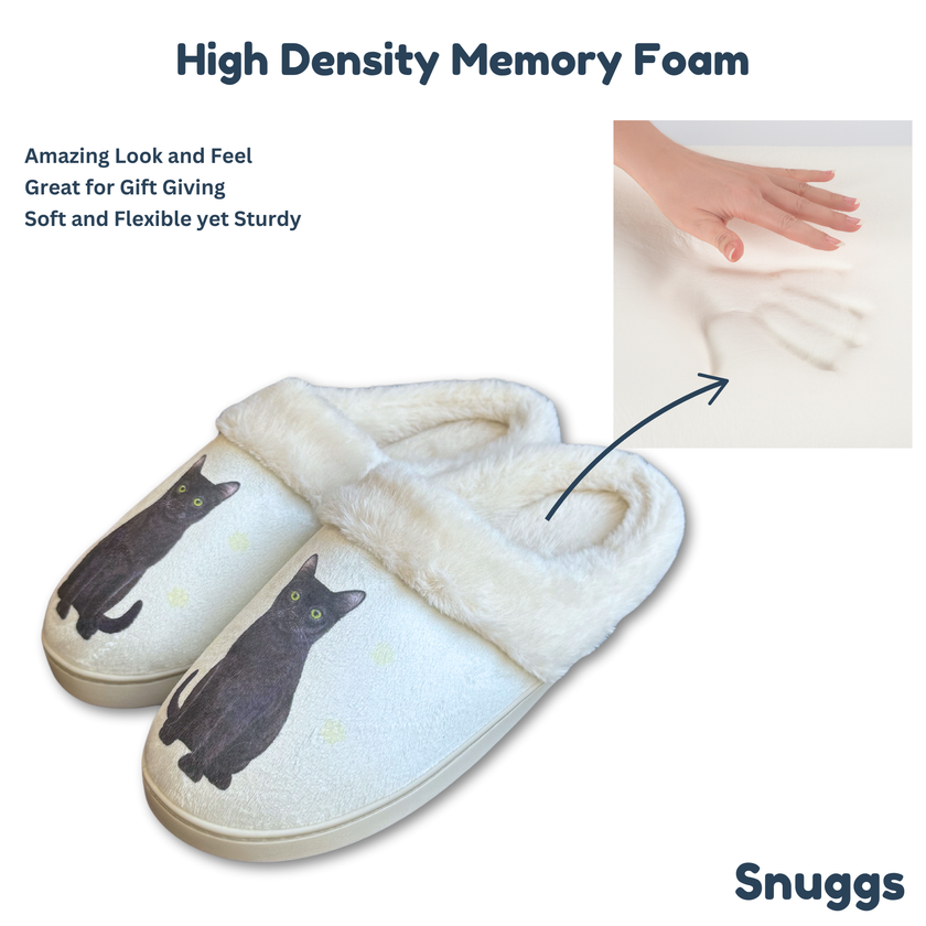 Black Cat Pet Lover Comfy Snuggs Slippers