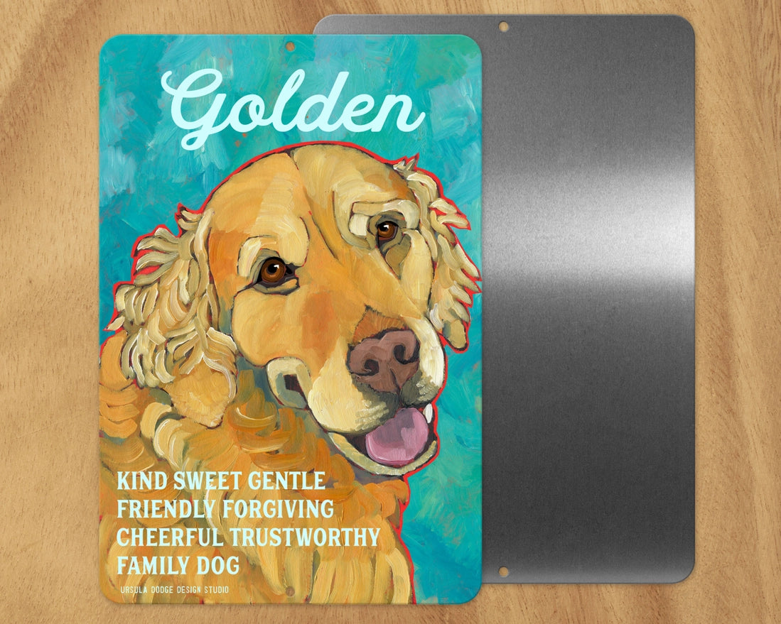 Golden Retriever (Cream) -UD Metal Sign