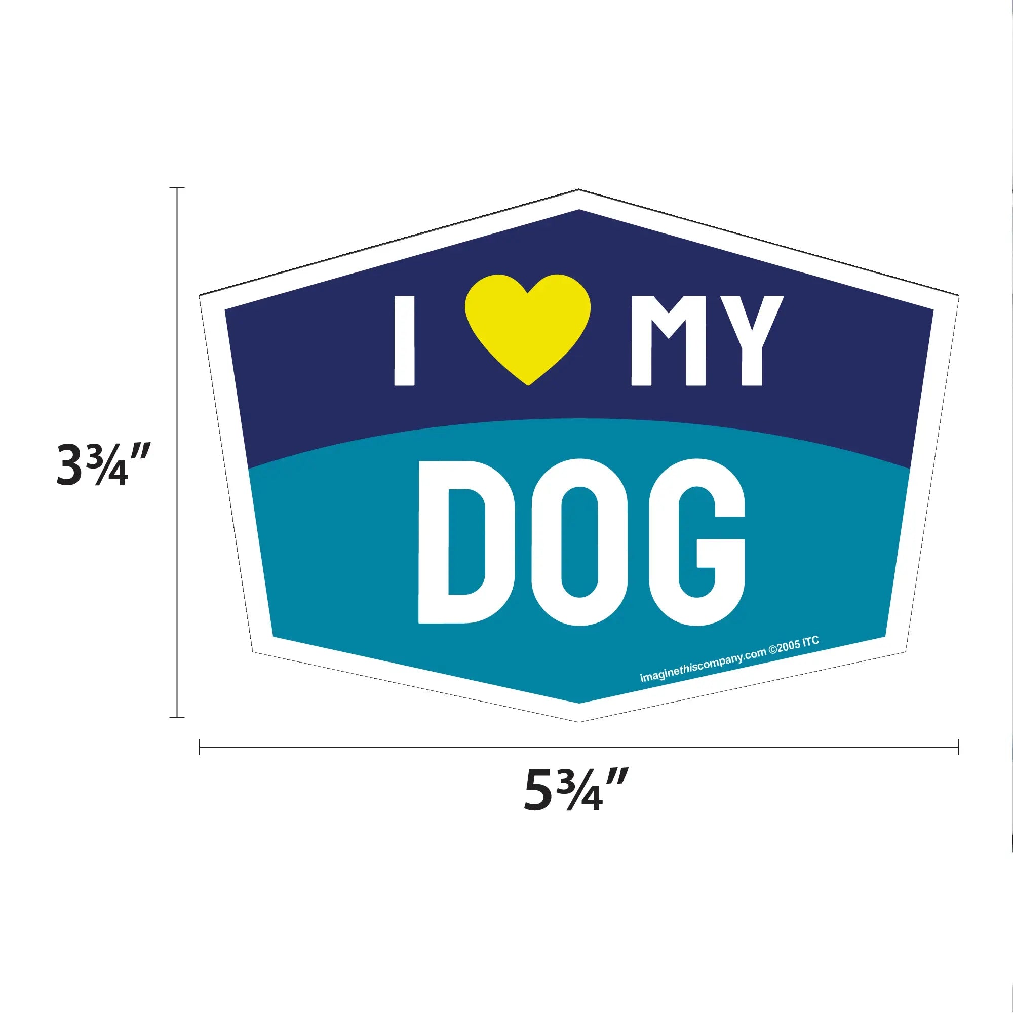 I Love My Dog Hexagon Shaped Magnet