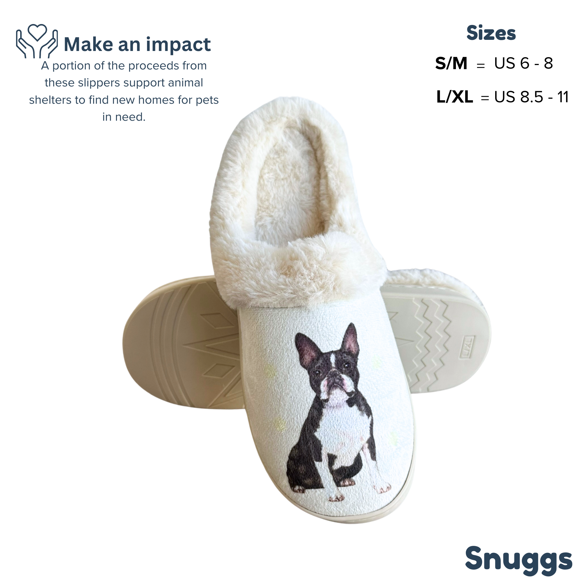 Boston Terrier Dog Pet Lovers Comfy Snuggs Slippers