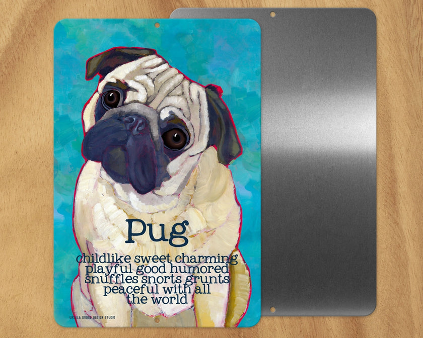 Pug (Fawn, Front Facing) -UD Metal Sign