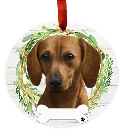 Dachshund Ceramic Wreath Ornament