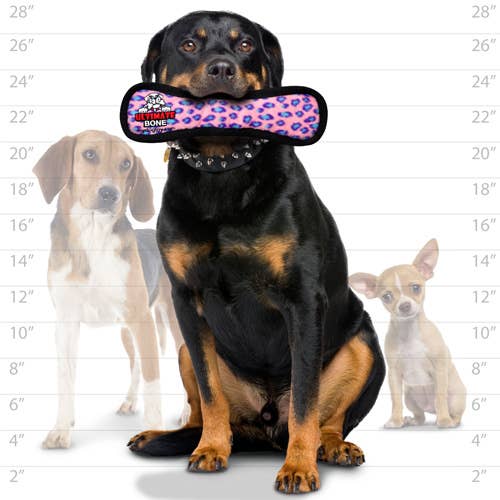 Tuffy Ultimate Bone - Pink, Durable, Squeaky Dog Toy