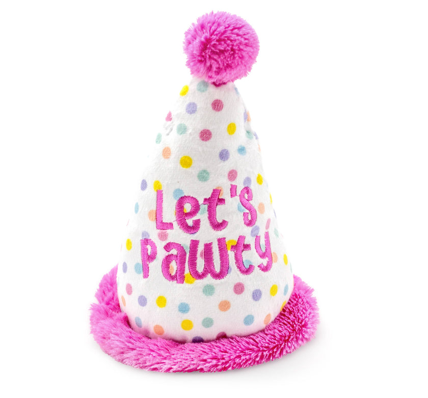 Dog Toy Birthday Hat ThoozyPet Birthday Hat Pink Plush Dog Toy 7