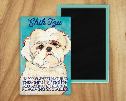 Shih Tzu White Magnet UD