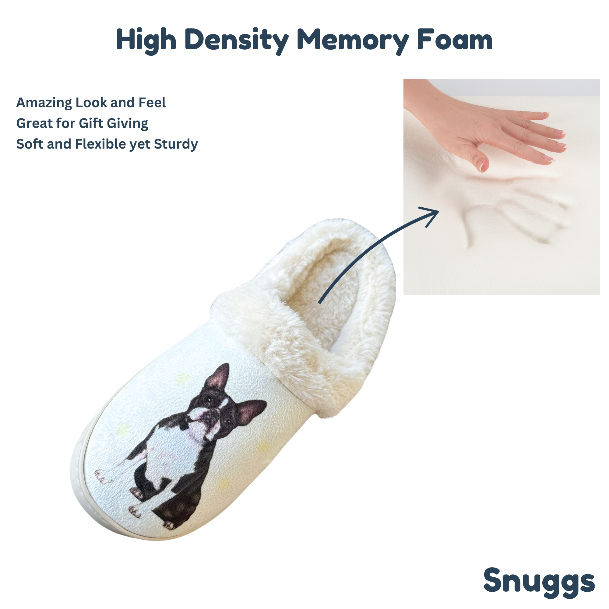 Boston Terrier Dog Pet Lovers Comfy Snuggs Slippers
