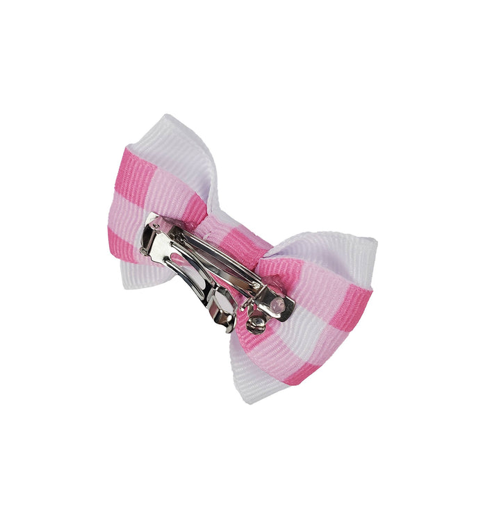 Pink Gingham Canine Clip - 2 bows per card