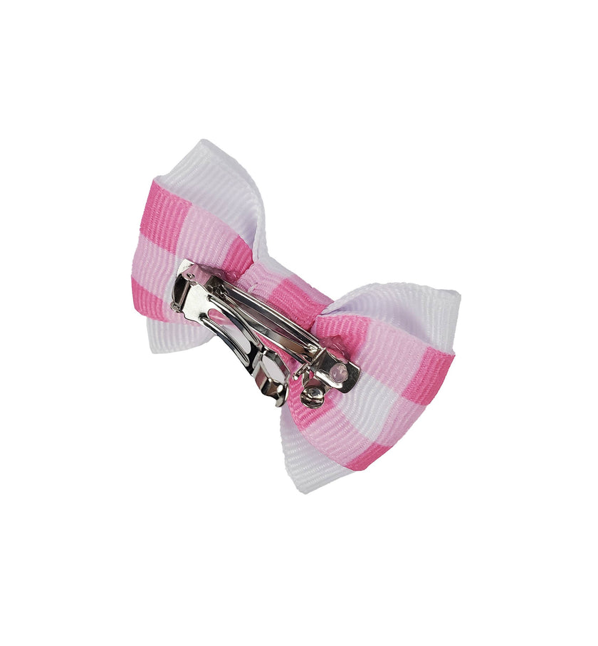 Pink Gingham Canine Clip - 2 bows per card
