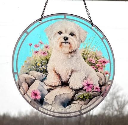 Maltese Suncatcher with Chain